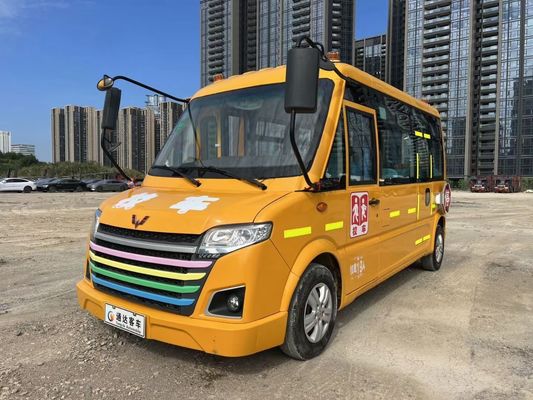 Улинг 19 мест Подержанные школьные автобусы Бензин топливо Ремонтированный школьный автобус