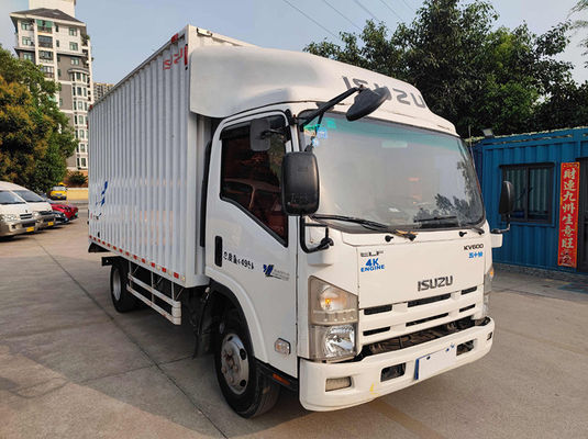 Белый ручной предварительно принадлежащий грузовик Дизельный Isuzu использованный грузовик Box Truck